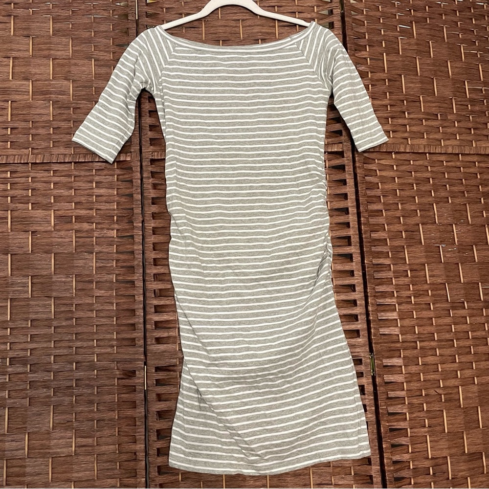 Maternity  3/4-Sleeve Bodycon Dress, Cotton, Size S.